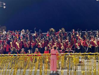 Band at Almond Bowl in stands