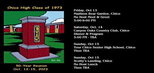 Class of 1973 Reunion October 13-15, 2023